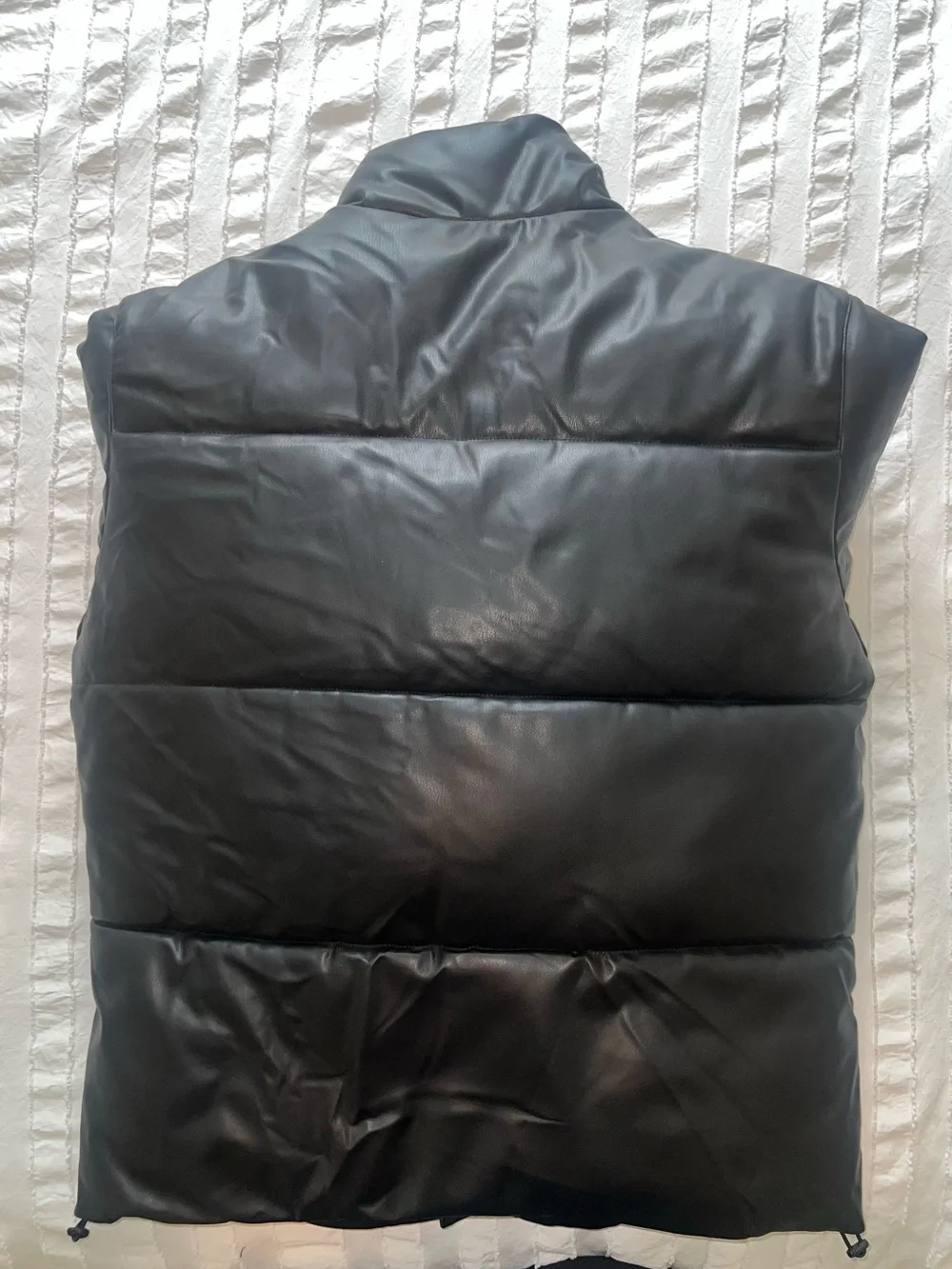 Zara Black Faux-Leather oversized Puffer Jacket